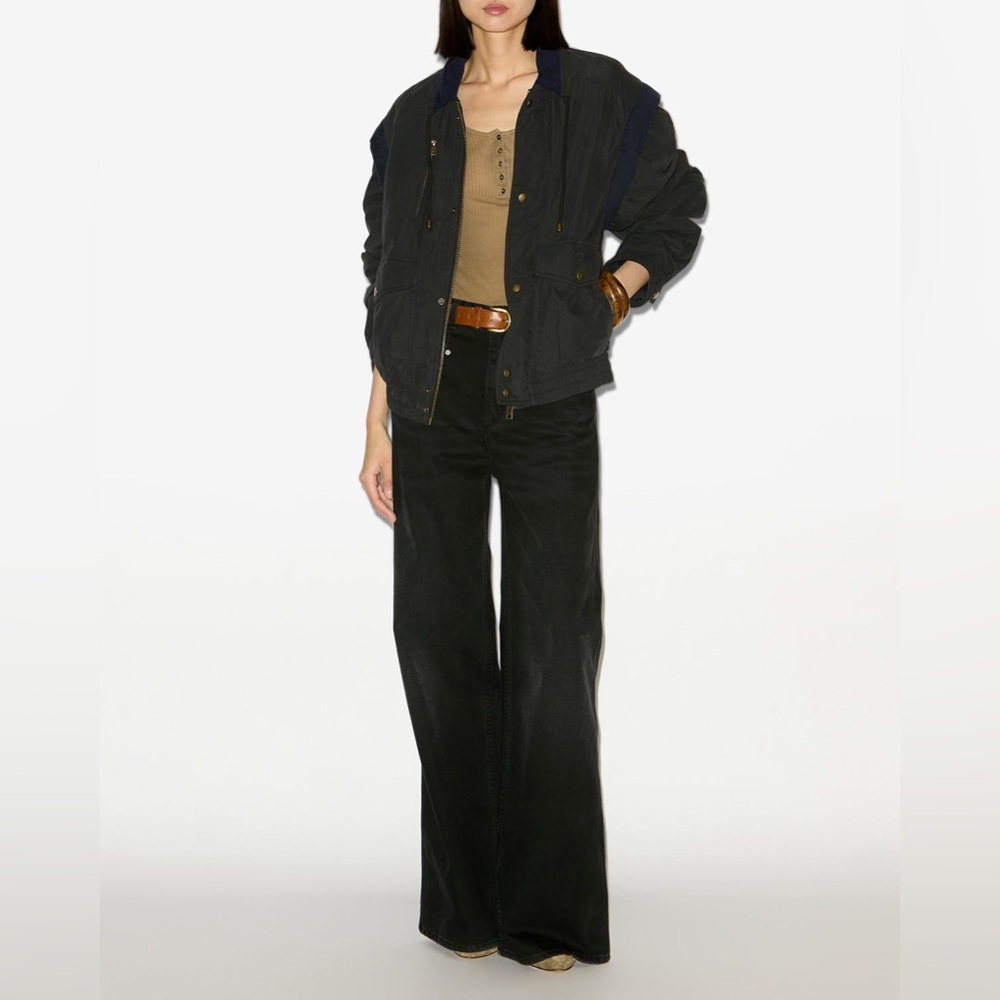 Isabel Marant Etoile DESHA JACKET desha two-toned cotton coat - Black size 36